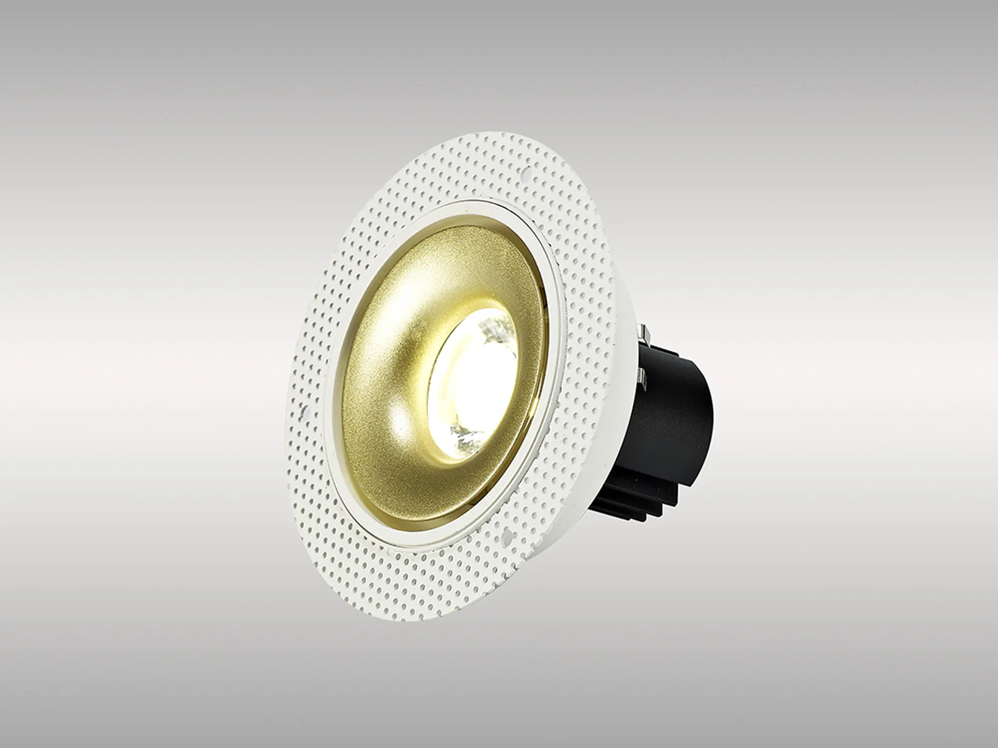 Bolor T 9 Tridonic Powered 9W 2700K 770lm 36° CRI>90 LED Engine White/Gold Trimless Fixed Recessed Spotlight, IP20 DM202079  Dlux Bolor T 9